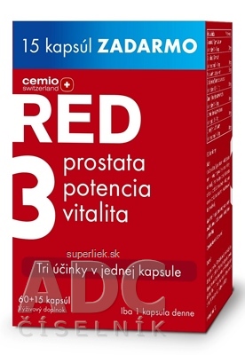 Cemio RED3 cps 60+15 zadarmo (75 ks)