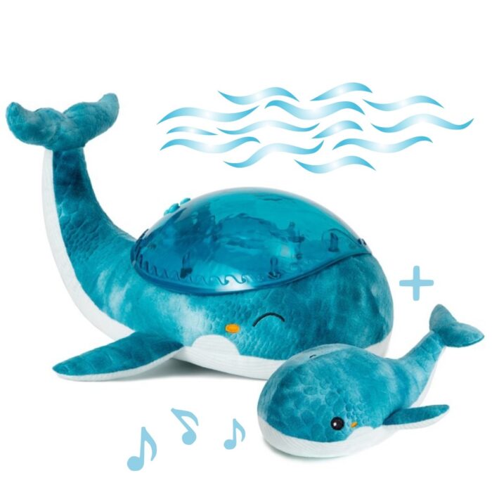 Cloud b®Tranquil Whale™- Nočné svetielko - Veľryba, modrá