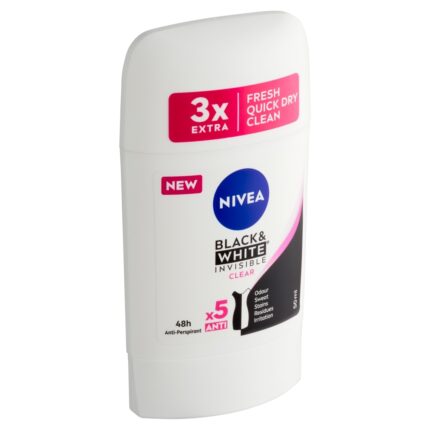 NIVEA Black & White Invisible Clear Tuhý antiperspirant 50 ml