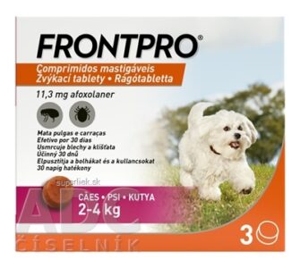 FRONTPRO 11 mg žuvacie tablety pre psy (2 - 4 kg) 1x3 ks