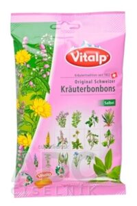 Vitalp Kräuterbonbons Šalvia švajčiarske bylinné cukríky 1x75 g