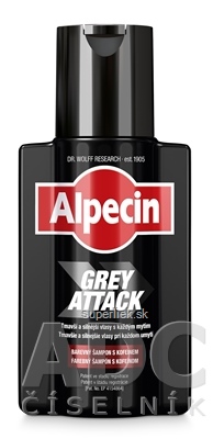 ALPECIN GREY ATTACK Shampoo farebný (čierny) kofeínový šampón 1x200 ml