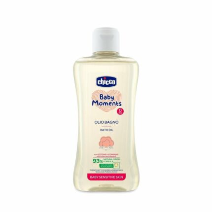 Chicco Baby Moments, Olej do kúpeľa s bavlníkovým olejom, 200ml, od 0m+