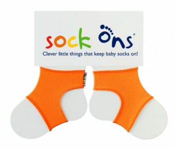 Sock Ons Návleky ne detské ponožky, Bright Orange - Veľkosť 6-12m