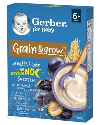 Gerber for Baby Nemliečna KAŠA Pšenično-ovsená slivka, na dobrú noc (od ukonč. 6. mesiaca) 1x200 g