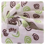 XKKO BMB Bambusová plienka Spirals&Bubbles 70x70 - Lime MIX (3ks)