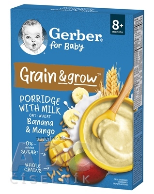 Gerber for Baby Mliečna KAŠA Pšenično-ovsená banán a mango (od ukonč. 8. mesiaca) 1x200 g