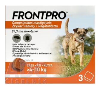 FRONTPRO 28 mg žuvacie tablety pre psy (4 - 10 kg) 1x3 ks