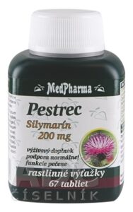 MedPharma PESTREC Silymarín 200 mg tbl 1x67 ks