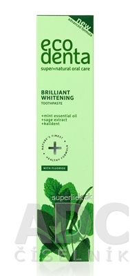EcoDenta BRILLIANT WHITENING mint bieliaca zubná pasta s mätovým olejom a šalviou 1x100 ml