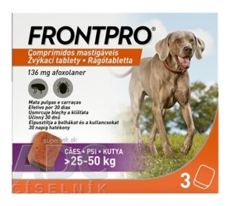 FRONTPRO 136 mg žuvacie tablety pre psy (25 - 50 kg) 1x3 ks