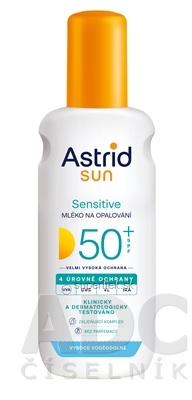 ASTRID SUN SENSITIVE Mlieko na opaľovanie OF 50+ v spreji 1x150 ml