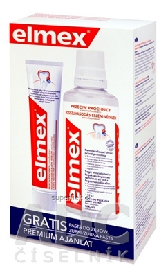 ELMEX CARIES PROTECTION ÚSTNA VODA + PASTA ústna voda 400 ml + zubná pasta Caries Protection 75 ml GRATIS, 1x1 set