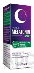 PAMEX MELATONIN spray ústny sprej, s bylinnými extraktmi, 1x25 ml
