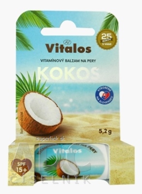 VITALOS Balzam na pery kokos SPF15 vitamínový 1x1 ks