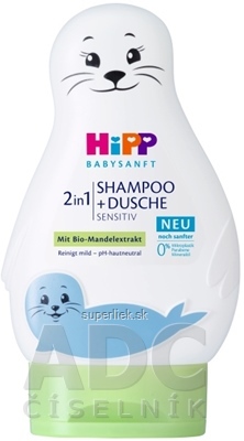 HiPP BABYSANFT Šampón na Telo a Vlasy 2v1 sensitiv, s výťažkom z Bio mandli (inov.2022) 1x200 ml