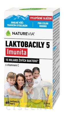 NATUREVIA LAKTOBACILY "5" Imunita cps s vitamínom C 1x60 ks