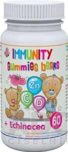 IMMUNITY Gummies bears + Echinacea - Clinical pektínové bonbóny s pomarančovo-hroznovou príchuťou 1x60 ks