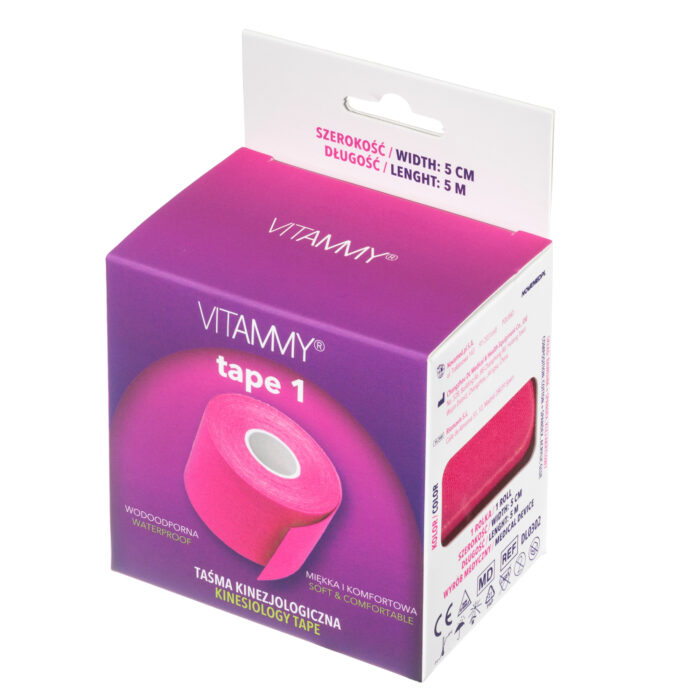 VITAMMY Tape 1 Kineziologická páska, mäkká, vodeodolná, ružová