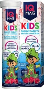 IQ MAG KIDS Organický horčík + vitamín B6 šumivé tablety pre deti, s malinovou príchuťou 1x20 ks