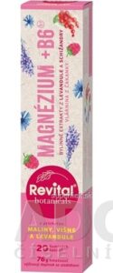 Revital Botanicals MAGNÉZIUM + B6 tbl eff s bylinnými extraktmi, s príchuťou maliny, višňe a levandule 1x20 ks