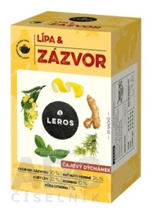 LEROS ČAJOVÁ CHVÍĽKA LIPA & ZÁZVOR bylinný čaj aromatizovaný, nálevové vrecká 20x2 g (40 g)