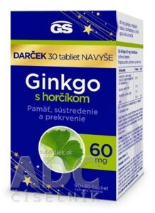 GS Ginkgo 60 mg s horčíkom Darček tbl (inov.2024) 90+30 navyše (120 ks)