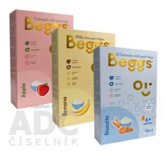 Beggs Mix kaší s plnotučným mliekom (3zrnná + ryžová + 7zrnná) (od ukonč. 6. mesiaca) 3x200 g