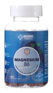 BIOMIC Magnézium + vitamín B6 gummies, hroznová príchuť 1x90 ks