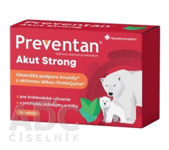 Neuraxpharm Preventan Akut Strong tbl s príchuťou eukalyptu a mäty 1x24 ks