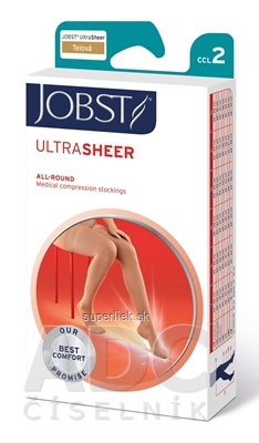 JOBST ULTRA SHEER kompresívne stehenné pančuchy II.KT, s lemom, s otvorenou špičkou, telové, veľ. V., 1x1 pár