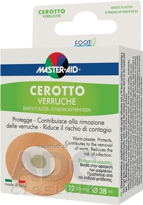 MASTER AID FOOT Care Náplasti na bradavice náplasti na nohy a ruky, okrúhle, priemer 38 mm, 1x12 ks