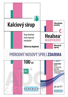 GENERICA Kalciový sirup s vanilkovým extraktom 100 ml + Healsea Babykids 20 ml zadarmo, 1x1 set