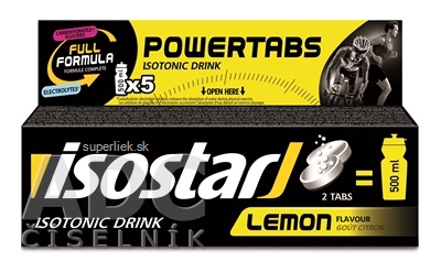 Isostar POWERTABS Lemon šumivé tablety na prípravu izotonického nápoja, príchuť citrón, 1x10 ks