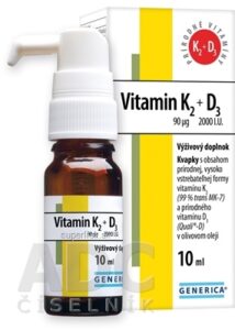 GENERICA Vitamin K2 90 µg + D3 2000 I.U. kvapky 1x10 ml