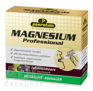 Peeroton MAGNESIUM Professional prášok vo vrecúškach, príchuť čiernej ríbezle 20x2,5 g