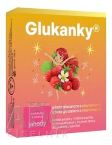 GLUKANKY pastilky, príchuť jahoda 1x30 ks