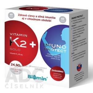 Biomin VITAMIN K2 SOLO cps 60 ks + Imuno Protect 60 ks zadarmo, 1x1 set