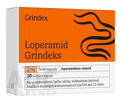 Loperamid Grindeks 2 mg cps dur (blis.PVC/Al) 1x20 ks