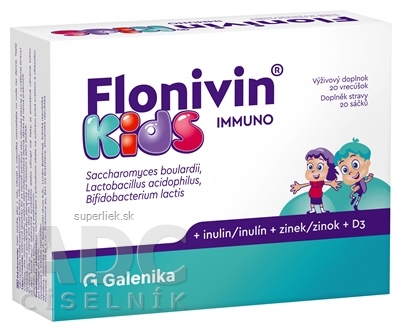 Flonivin KIDS IMMUNO prášok (prospešné baktérie + inulín + zinok + D3) vrecúška 1x20 ks