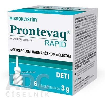 PRONTEVAQ RAPID mikroklystíry DETI jednodávkové, 6x3 g (18 g)