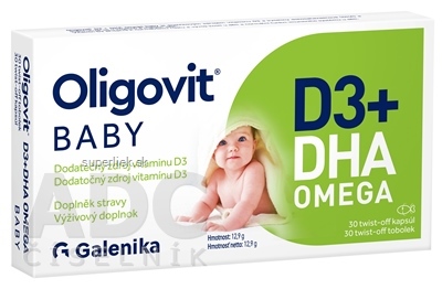 Oligovit BABY D3 + DHA omega kapsuly twist-off 1x30 ks