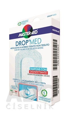 MASTER AID DROP MED Rýchloobväz sterilné krytie na rany (7x5 cm) 1x5 ks