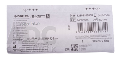 BATIST B-KNITT S Obväz pletený 10 cm x 5 m, sterilný 1x1 ks