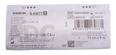BATIST B-KNITT S Obväz pletený 12 cm x 5 m, sterilný 1x1 ks