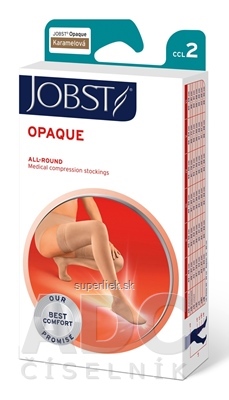 JOBST OPAQUE kompresívne stehenné pančuchy II.KT, s lemom, s otvorenou špičkou, karamelové, veľ. III., 1x1 pár