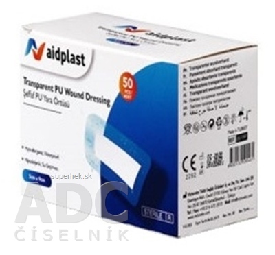 Aidplast Priehľadná sterilná náplasť na rany 5 x 7,5 cm, 1x50 ks