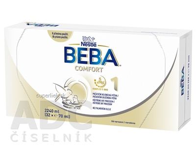 BEBA COMFORT 1, komplex 5 HM-O počiatočná dojčenská výživa (od narodenia)(inov.5/2024) 32x70 ml (2240 ml)