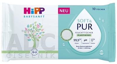 HiPP BABYSANFT SOFT & PUR Čistiace vlhčené obrúsky 1x10 ks