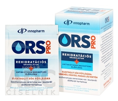 ORS PRO Rehydratačný soľný granulát - InnoPharm perorálny + mikroflóra odolná voči ATB, pomarančovo-grapefruitová príchuť, vrecká 10x5,8 g (58 g)
